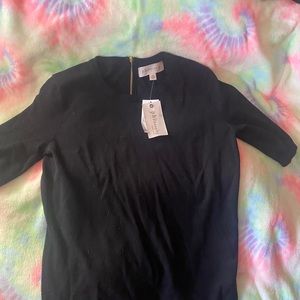 Philosophy black shirt, back zips up brand new